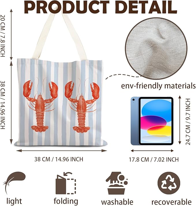 FBB Ocaen Beachy Ocean Sea Fish Reusable Grocery Shopping Bag