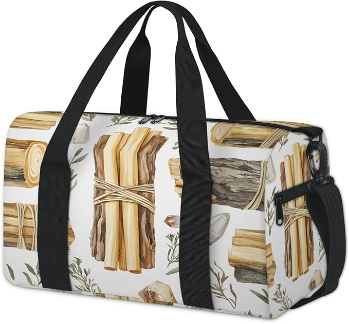 wood Travel Duffle Bag for Women Men, Overnight Weekender Bag, Carry on Tote for Sport Gym