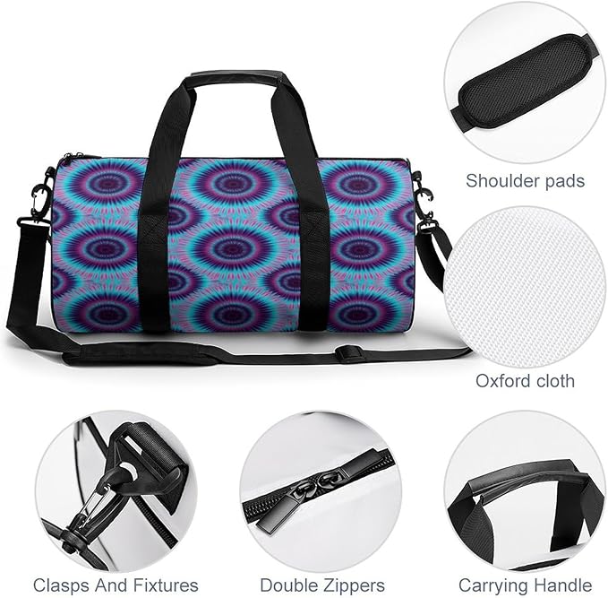 Travel Duffle Bag Color Tie Dye Carry On Weekender Bags Workout Lightweight Duffel Bags for Men and Women