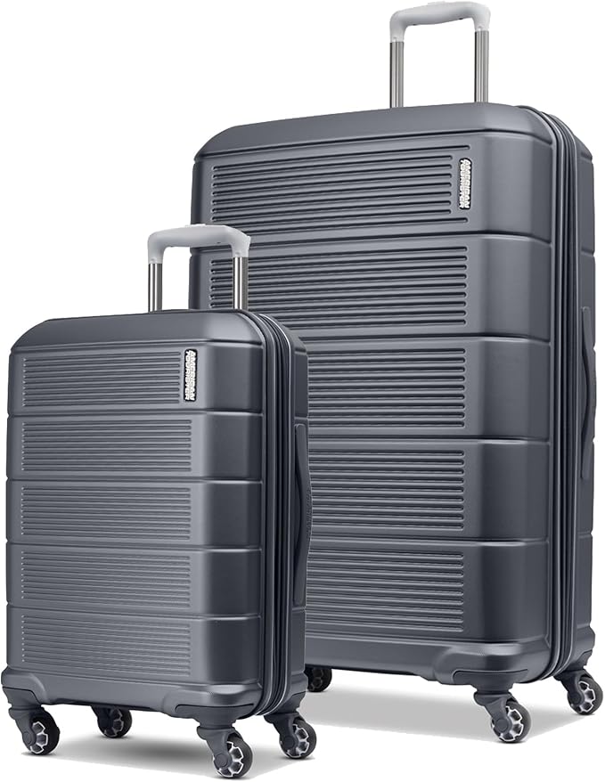 American Tourister Stratum 2.0 Expandable Hardside Luggage with Spinner Wheels, 2-Piece Set 20/28, Charcoal