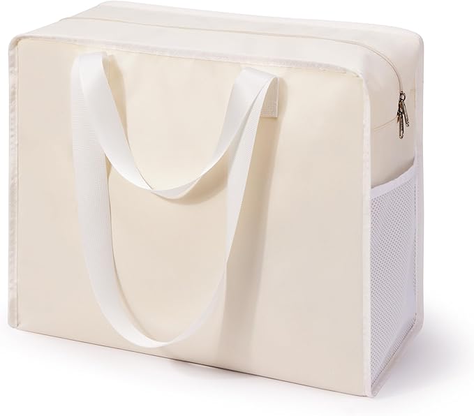 Utility Tote Beach Bag Waterproof Sandproof Women 38L Large Travel Shoulder Handbag Pool Bag Zip Foldable Bottom Pad