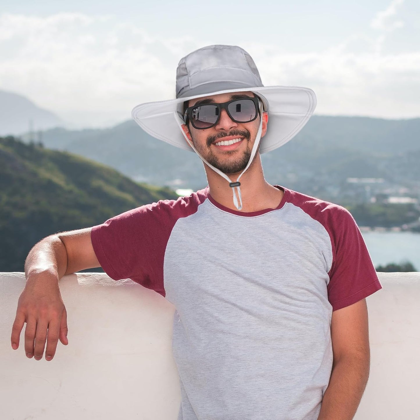 Sun Hat for Men/Women, UPF 50+ Fishing Hat,Waterproof Wide Brim Bucket Hat Foldable Boonie Hat for Hiking Garden Safari Beach