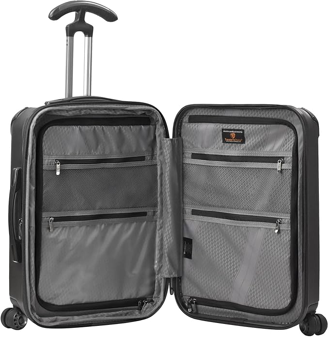 Traveler's Choice Silverwood Polycarbonate Hardside Expandable Spinner Luggage, Brushed Metal, Carry-on 21-Inch