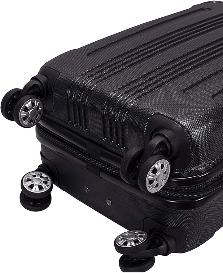 Rockland London Hardside Spinner Wheel Luggage, Black, Carry-On 20-Inch