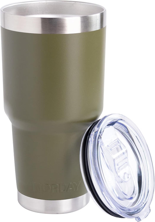 NORDAY | Tumbler with Lid - 30oz - Military Insulated Tumbler - Stainless Steel Tumblers - Double Wall Insulated Travel Coffee Mug for Car Cup Holder - Keeps Temperature for 24hr - Anti Spill Lid