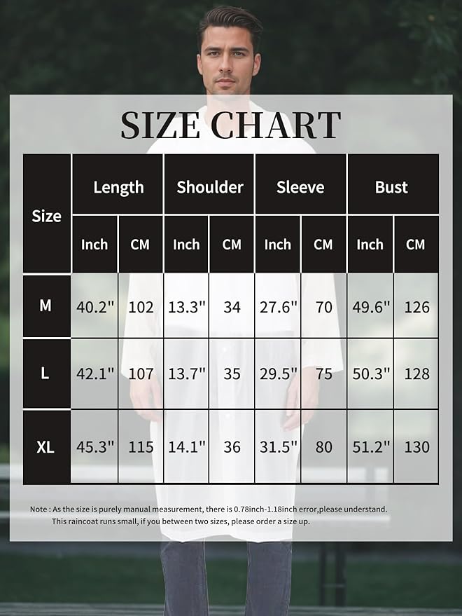 Besshopie EVA Raincoat Waterproof Rain Poncho Reusable Unisex Men Women Long Clear Rain Wear