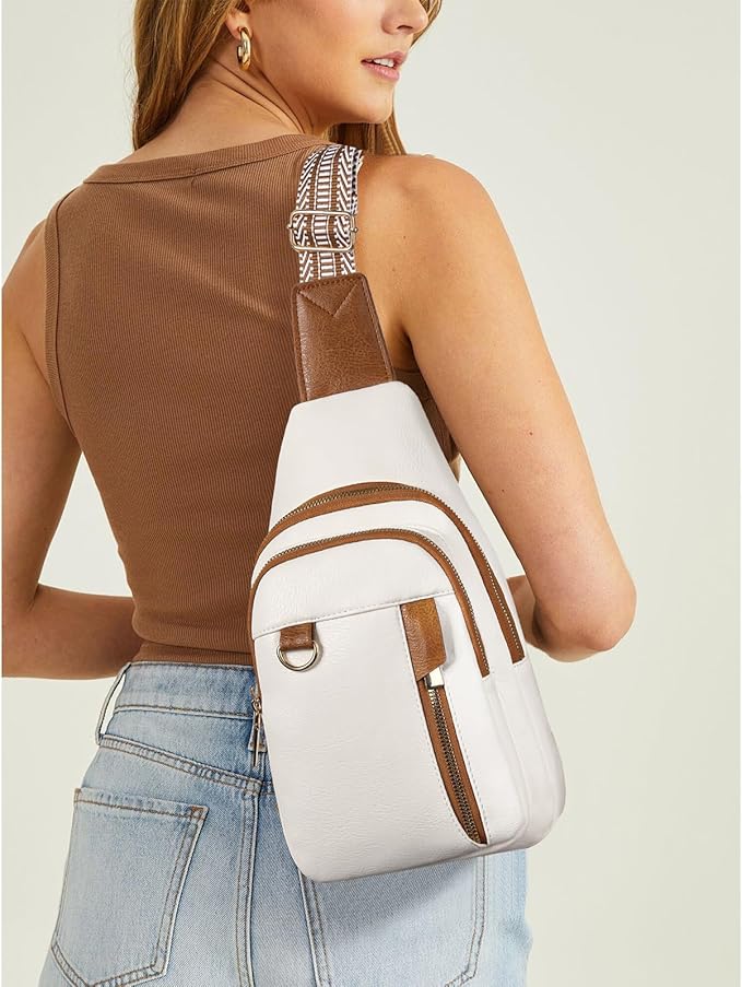 GAEKEAO Sling Bag for Women Crossbody Bags Fanny Pack Vegan Leather Chest Bag Travel Shoulder Belt Purse Backpack Gifts