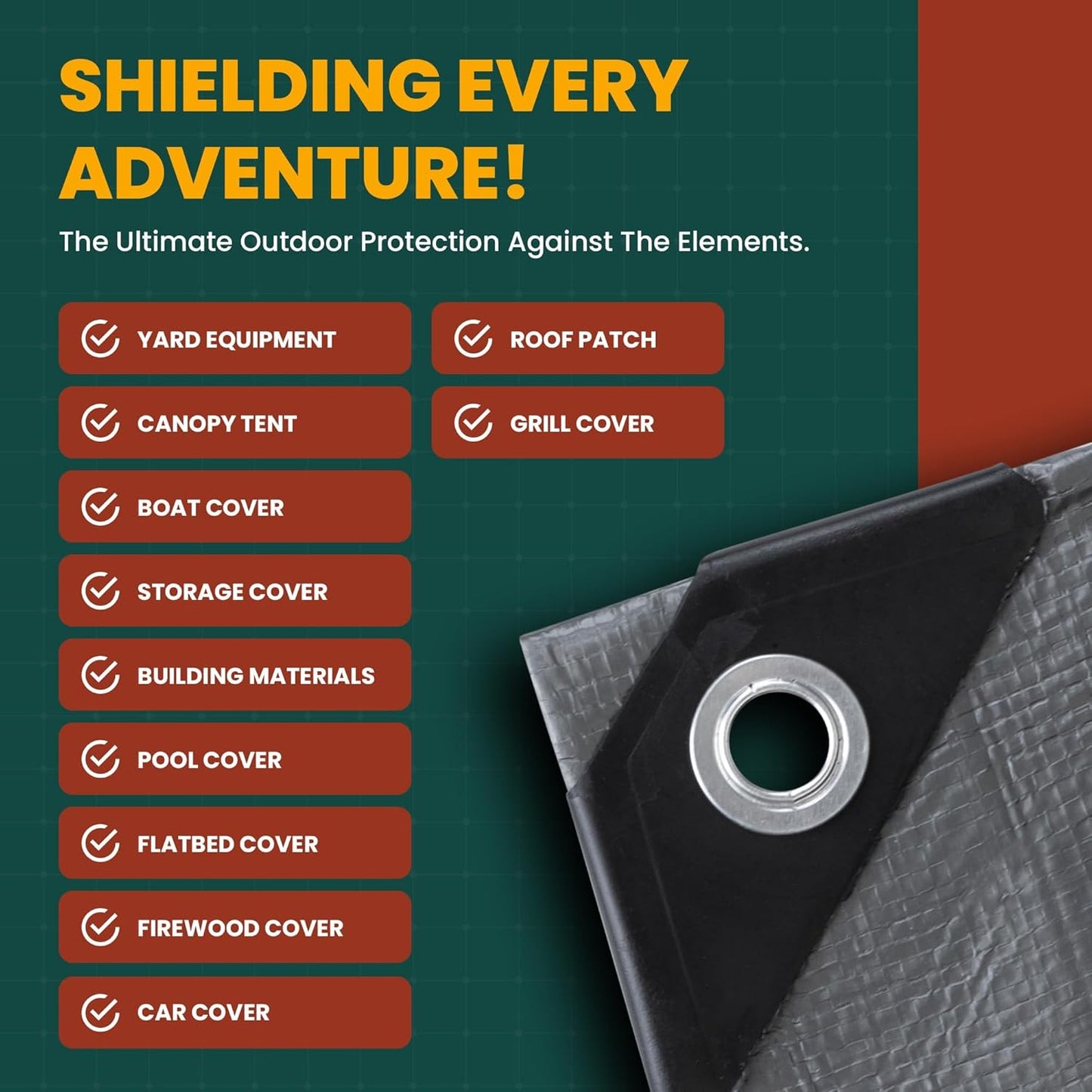 Tarp Cover White Heavy Duty 20 Mill Thick Material, Waterproof 20'X20' Great for Tarpaulin Canopy Tent, Boat, RV Or Pool Cover! by Trademark Supplies (Poly Tarp 20X20 Ultra Thick)