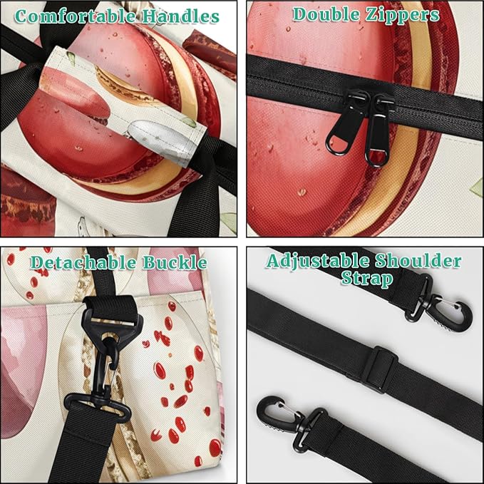 Strawberry Dessert Kids-Duffel-Bags Gymnastics Dance Bag Carry-On Overnight Travel Gym Lightweight Dance Sports Bags For Girls Boys Kids，