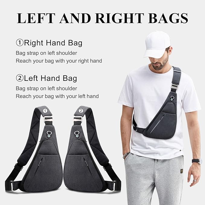 Sling Bag Small Waterproof Shoulder Backpack For Travel Hiking Anti-Thief Crossbody Chest Daypack Personal Pocket Bag
