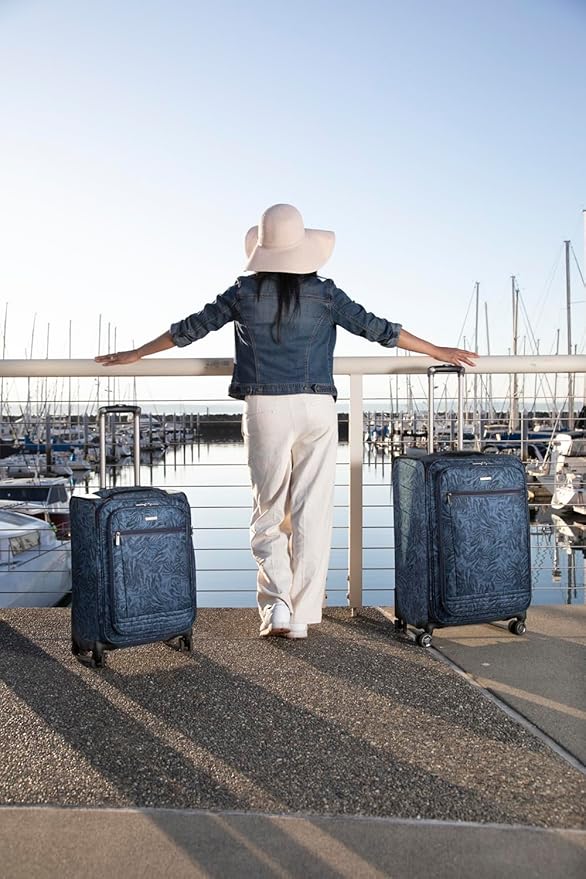 Ricardo Beverly Hills Avalon Softside Check-In Luggage Made with Sustainable 100% Recycled PET (rPET), Lightweight, Eco-Friendly Travel, Expandable, Dual Spinner Wheels, Serengeti Night, 24-inch