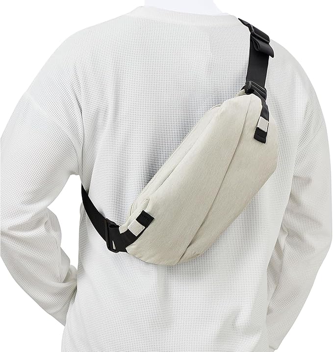 Fanny Pack for Mens Crossbody Bag, Sling Bag for Women Waist Packs Anti Theft Cross Body Belt Bags with Adjustable Strap for Running Sports Hiking Cycling Travel Walking - Beige