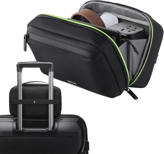 EPICKA Electronics Organizer Travel Case - Cable Organizer Bag for Travel Accessories, Tech Pouch for Cords, Charger, Adapter, Cables, Power Bank, Waterproof Storage Bag with Luggage Strap, Black