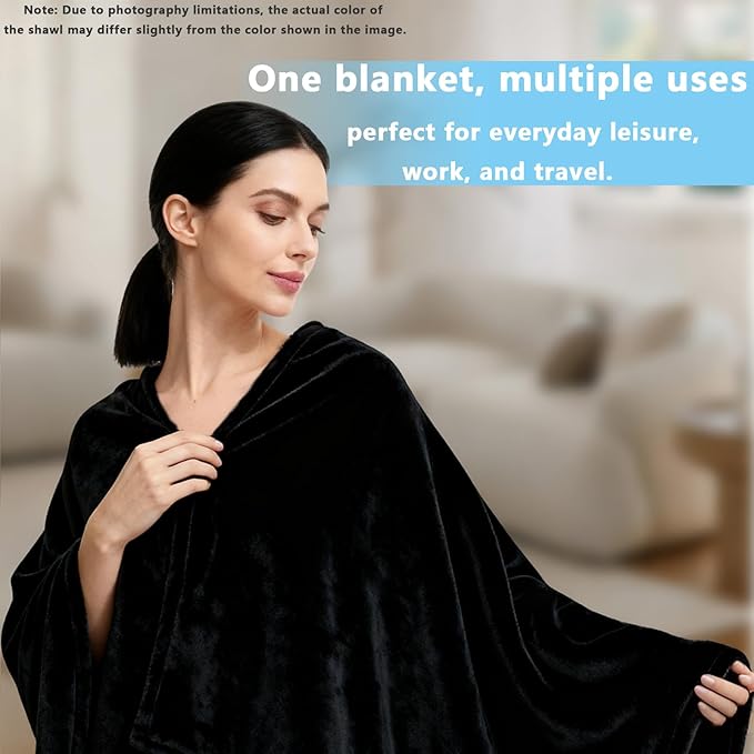 Ponchos for Women, Comfy Wearable Blanket, Gifts for People Who are Always Cold, Winter Shawl for Home, Office, Travel