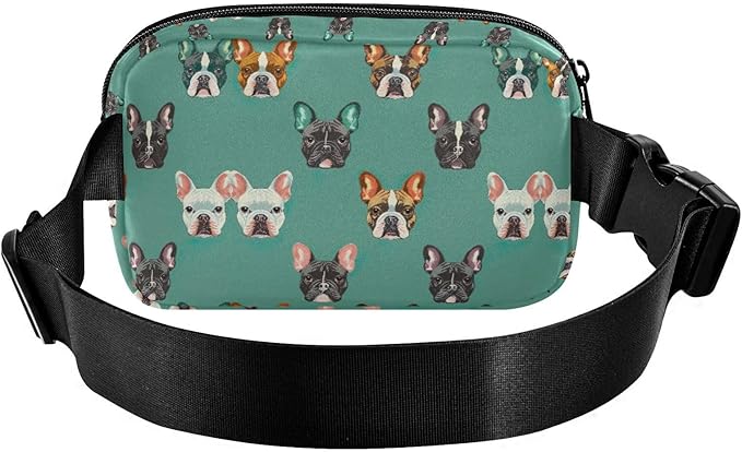 Kawaii French Bulldog Fanny Pack for Women Men Water Resistant Fashion Waist Packs with Adjustable Strap Belt Bag for Travel Workout Jogging Hiking 21219309