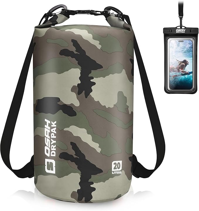 Waterproof Dry Bag, 5L/10L/20L/30L/40L Roll Top Lightweight Storage Backpack with Phone Case for Women & Men, Floating Waterproof Sack for Travel, Swimming, Kayaking, Paddle Board, Camping & Beach
