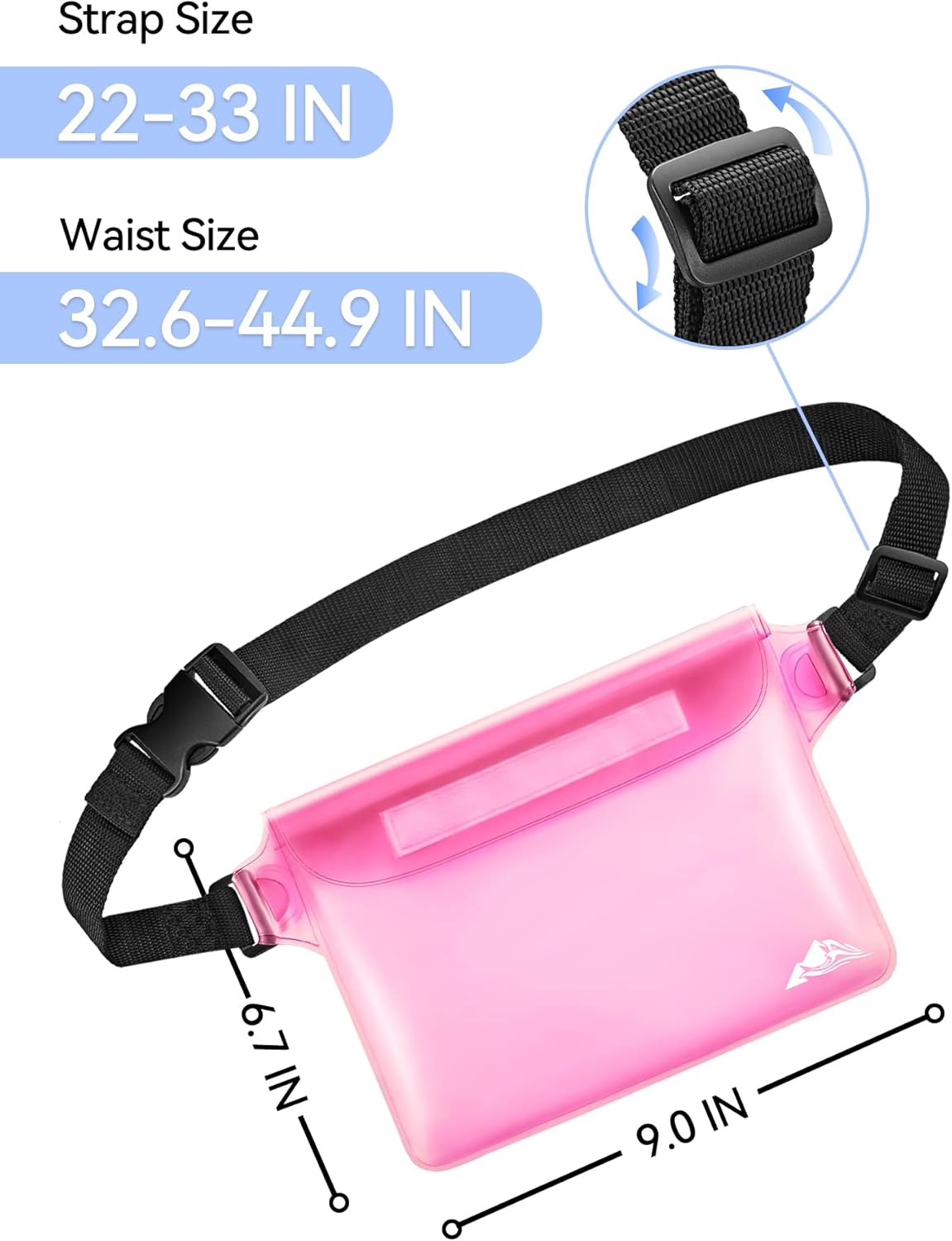 HEETA Waterproof Fanny Pack, Waterproof Pouch Dry Bag 2/3/4 Pack for Phone Passport Purse, Adjustable Waist Strap for Swimming Kayaking Boating Paddle Board Accessories Cruise Beach Camping Essentials