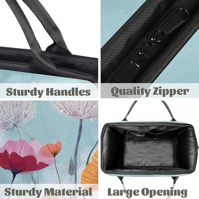 Overnight Weekender Bags for Women Men, Garden Wildflowers Waterproof Travel Carry On Duffel Bag, Lightweight Sports Gym Bag for Fitness, Workout, Travel