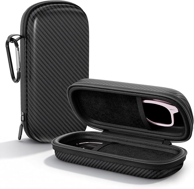 Travel Sunglasses Organizer, Hard Shell Sunglass Case Adjustable Slots for Multiple Sunglass Eyeglass Case