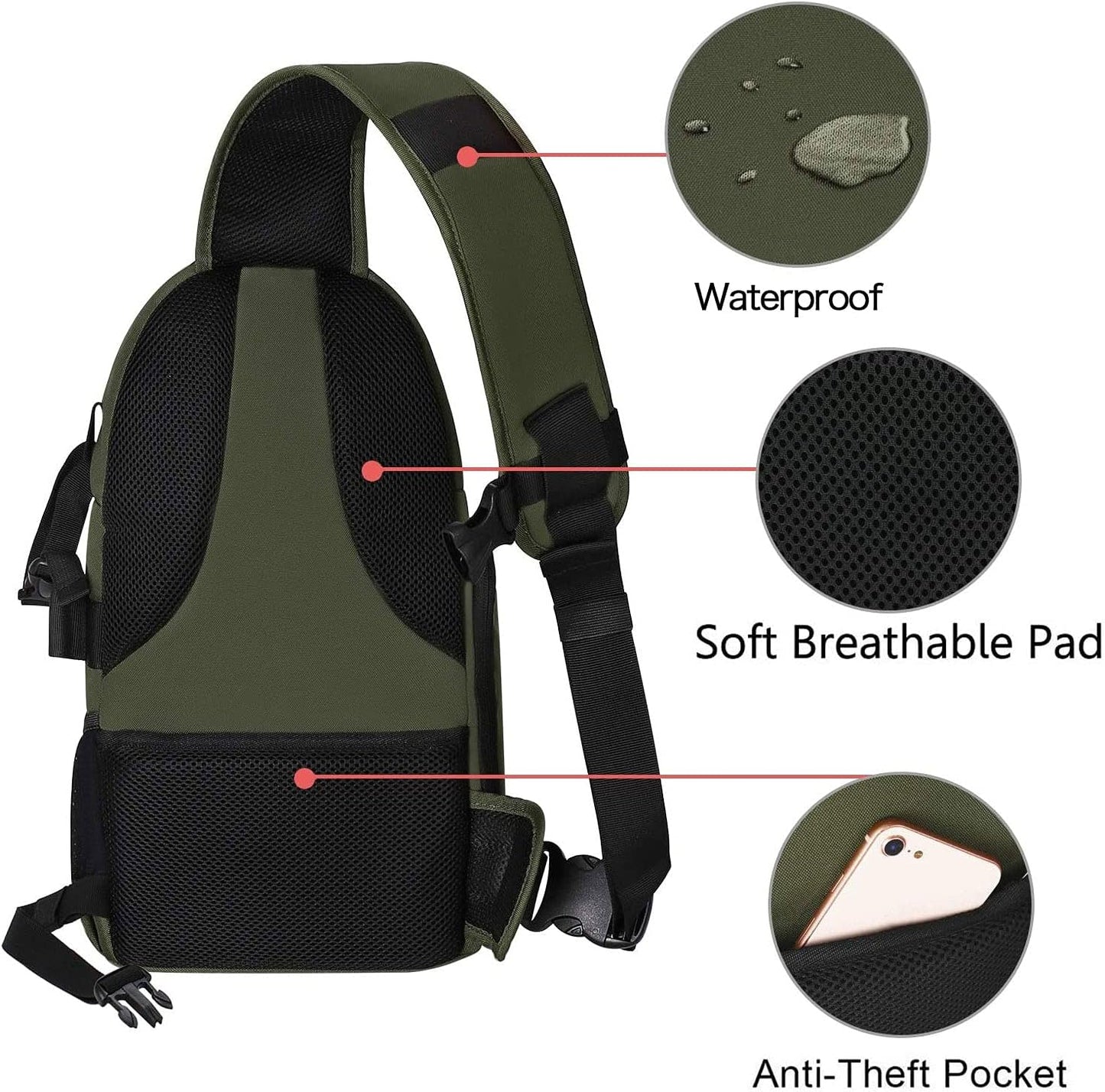 MOSISO Camera Sling Bag, DSLR/SLR/Mirrorless Camera Backpack Case Shockproof Photography Backpack with Tripod Holder & Removable Modular Inserts Compatible with Canon/Nikon/Sony/Fuji