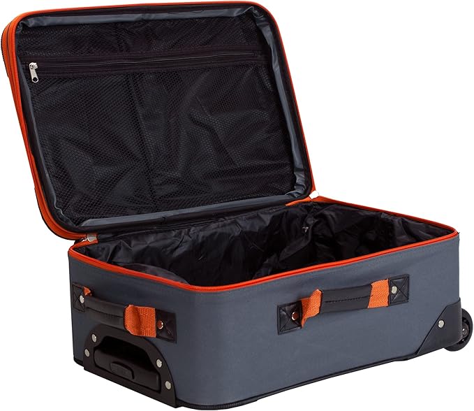 Rockland Fashion Softside Upright Luggage Set, Expandable, Charcoal, 2-Piece Set (14/19)