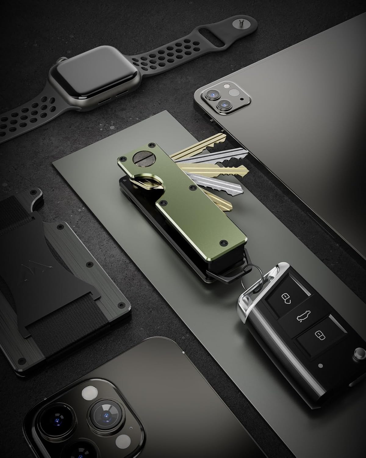 Key Organizer Compact Key Holder Metal Key Chain Minimalist key case key holder for keychain Secures 1-5 Keys