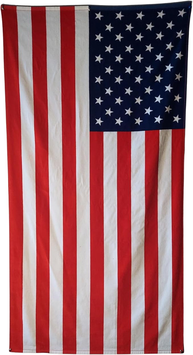 USA American Flag Beach Blanket Towel 30”x60” – 100% Cotton Velour, Highly Absorbent, Fast Drying, Easy-Pack for Spring Break, Vacation, Beach, Pool, or Sunbathing, Lightweight, Compact