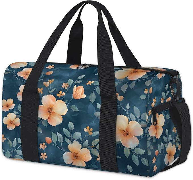 Modern Farmhouse Flower Travel Duffle Bag for Women Men, Overnight Weekender Bag, Carry on Tote for Sport Gym