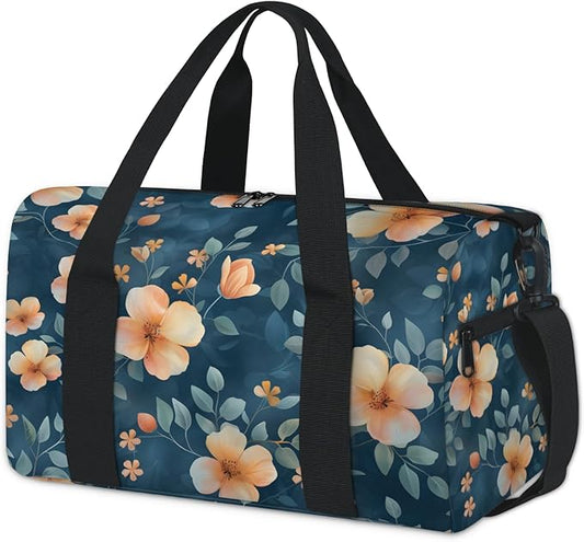 Modern Farmhouse Flower Travel Duffle Bag for Women Men, Overnight Weekender Bag, Carry on Tote for Sport Gym