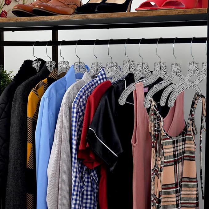 Clothes Hangers Plastic Set of 100 Pack Heavy Duty Hangers Dresses, T-Shirts Shirt Dress Blouse Hangers for Closet Organization Crystal Hanger Women and Men Coat Hanger