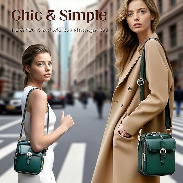 Vintage Messenger Bag Leather Crossbody Bags for Women Men Small Anti Theft Cross Body Shoulder Purse with Card Slots