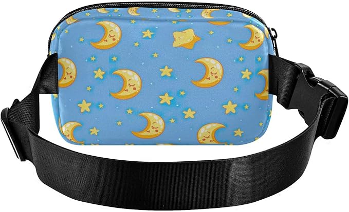 Moons Stars Fanny Pack for Women Men Water Resistant Fashion Waist Packs with Adjustable Strap Belt Bag for Travel Workout Jogging Hiking 21219039