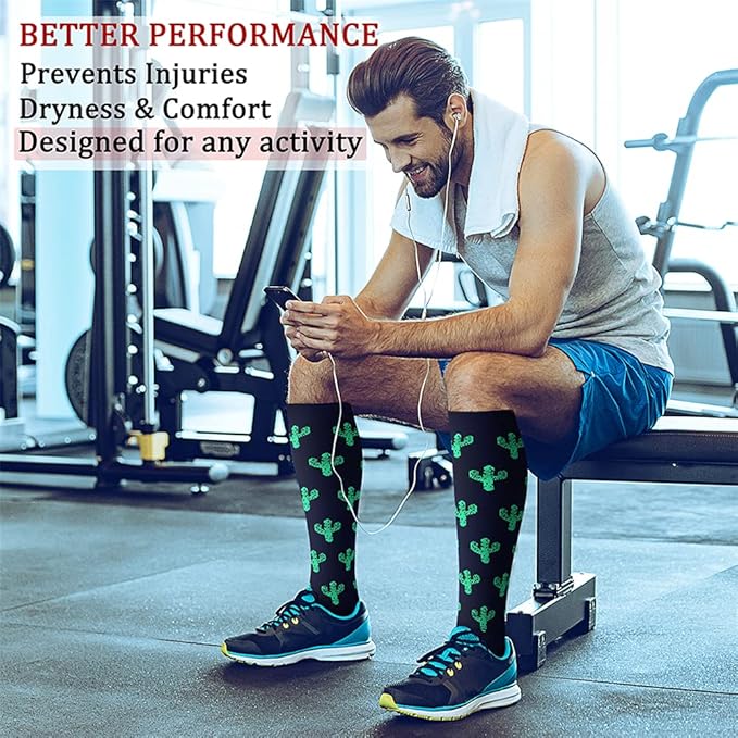 CHARMKING 6 Pairs-Compression Socks for Women & Men Circulation Best Support for Nurses, Running, Athletic,Flight Travel