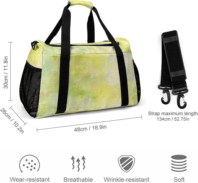Pistachio Green Duffle Bag Gym Bag for Workout Travel Tote with Detachable Straps