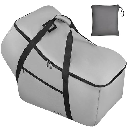 Car Seat Travel Bag Fit All Nuna Pipa Car Seat and Base, Doona Infant Car Seat Stroller, Padded Car Seat Bags for Air Travel, Airplane Carrier Bag with Side Pocket, Protective Feet, Storage Bag