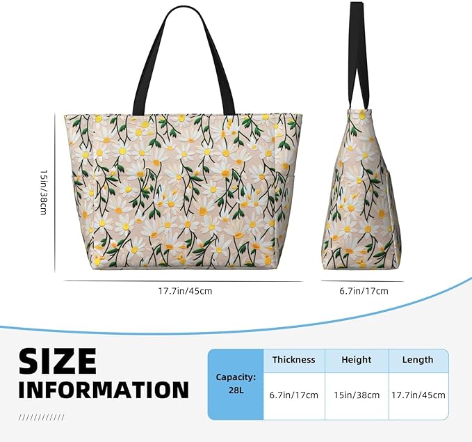 Large Beach Bag for Women Waterproof Foldable Travel Shoulder Tote Bag with Pocket for Weekender Pool Vacation