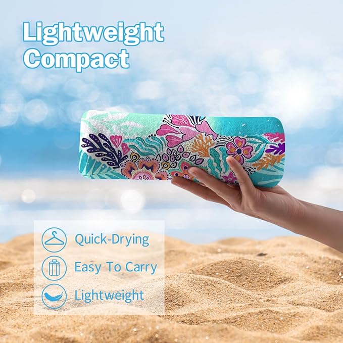 Starfish Beach Towel - 30x60 Inch Fast Dry Microfiber Towel, Lightweight & Versatile for Beach, Pool, Yoga, Travel, Ideal as Beach Blanket & Vacation Essential