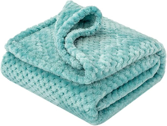 Fuzzy Blanket or Fluffy Blanket for Baby Girl or boy, Soft Warm Cozy Coral Fleece Toddler, Infant or Newborn Receiving Blanket for Crib, Stroller, Travel, Decorative (40”×60”, Blue Bell)