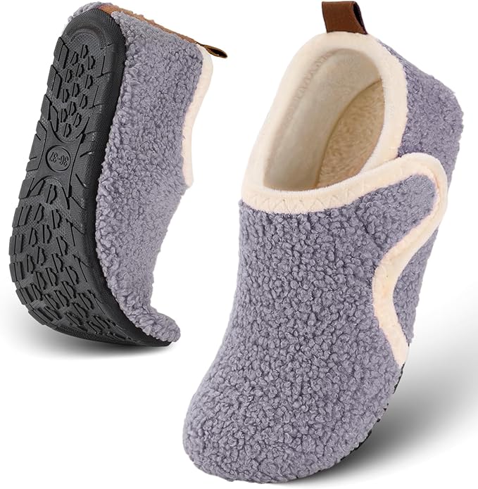 Ultrafun House Slippers for Women Men Slip on Barefoot Slippers Socks Soft Lightweight Rubble Sole House Shoes Indoor/Outdoor