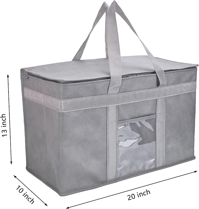 Yalin XXXL Large Insulated Cooler Bag, Styrofoam Cooler of Keep Food Hot or Cold, Reusable Double Zipper Food Delivery Bag for Grocery Shopping, 23" W x 15" H x 14" D