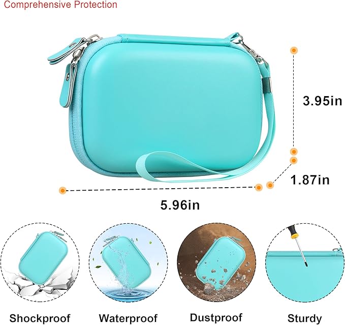Elonbo Camera Carrying Case for KODAK PIXPRO FZ55 / FZ53 / FZ45 / FZ43 16MP Digital Camera, Vlogging Camera Storage Holder Travel Bag, Mesh Bag Fits Batteries, Cable, Memory Card, Card Reader, Green
