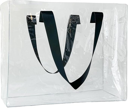 Holographic PVC Beach Bag Waterproof - 18×13×6inch Large Clear Tote for Women Men Pool Travel Sandproof Carry All