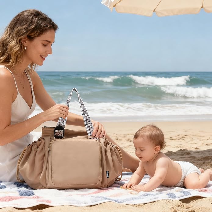 Everyday Bag Tote for Women, Spacious Diaper Bag with 16 Pockets, Durable Travel Bag, Sleek Work Shoulder Bag | 16 Pockets Org, Lay-Flat Design, 3-in-1 Versatility, Work & Travel Tote, Water-Resistant, Lightweight