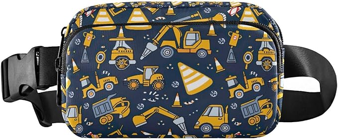 Funny Trucks Excavator Fanny Pack for Women Men Water Resistant Fashion Waist Packs with Adjustable Strap Belt Bag for Travel Workout Jogging Hiking 21219378