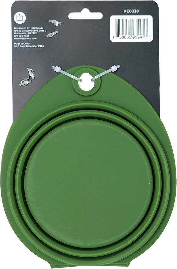 Hitt Brands Collapsible Dog Bowl – Portable Foldable Silicone Pet Water & Food Bowl, Expandable Travel Dog Bowls for Hiking, Camping, Walking & Puppy Essentials