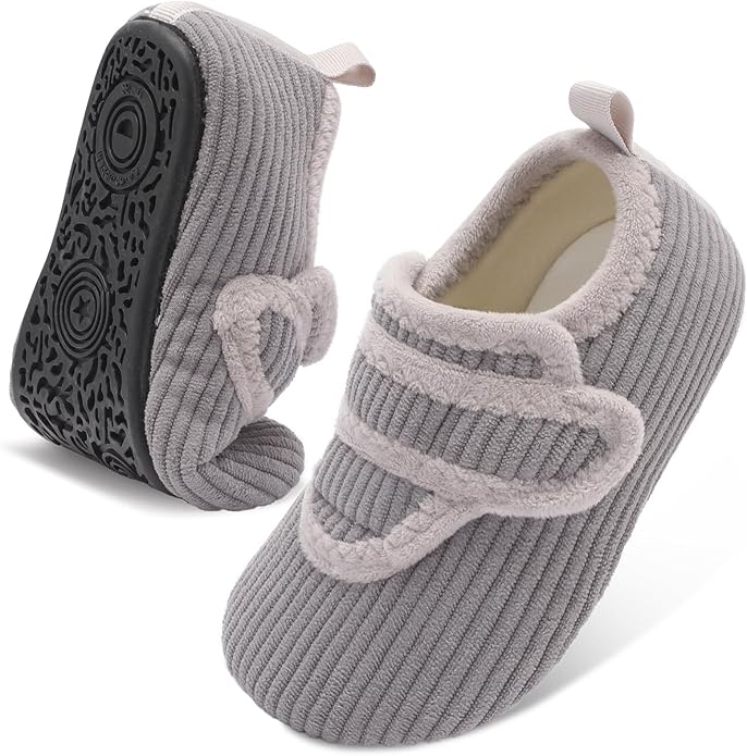 LeIsfIt Toddler Slippers Boys Girls House Shoes Soft Warm Kids House Slippers Slip on Cozy Bedroom Sock Shoes Non-slip Indoor Outdoor Slipper Shoe