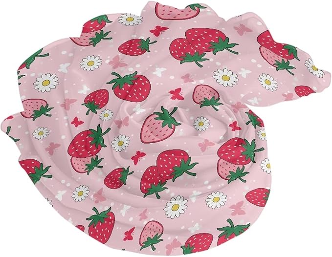 Oversized Lightweight Thin Beach Towel for Women Men Adult Gifts Compact Sandproof Quick Dry Clearance Towels Sand Free Pool Beach Essentials Accessories L, Strawberry Flower Print Pink