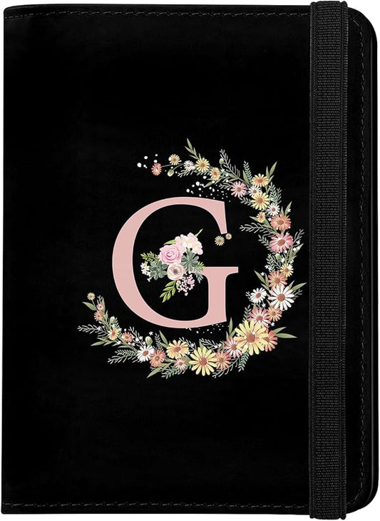 Cute Passport Holder and Holder Combo Passport Cover with RFID Blocking Women Men Compatible Wallet Credit Card Protector (Black-G)