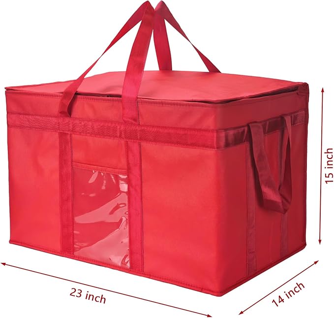 Yalin XXXL Large Insulated Cooler Bag, Styrofoam Cooler of Keep Food Hot or Cold, Reusable Double Zipper Food Delivery Bag for Grocery Shopping, 23" W x 15" H x 14" D