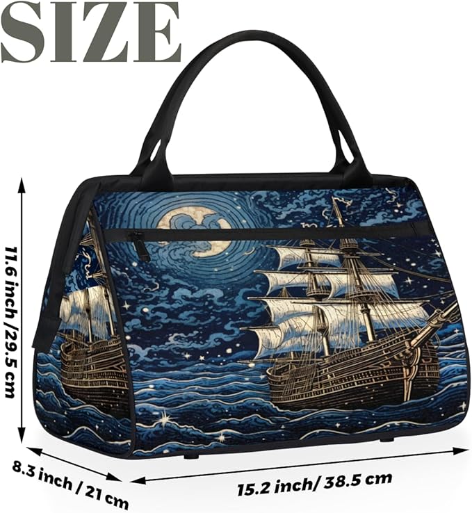 Boat Overnight Weekender Bag for Women Men Travel Duffel Bags Waterproof Luggage Carry on Sports Yoga Gym Bag